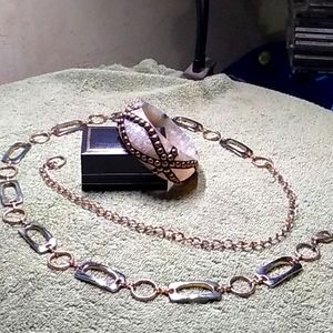 Simulated jade bracelet and loop belt